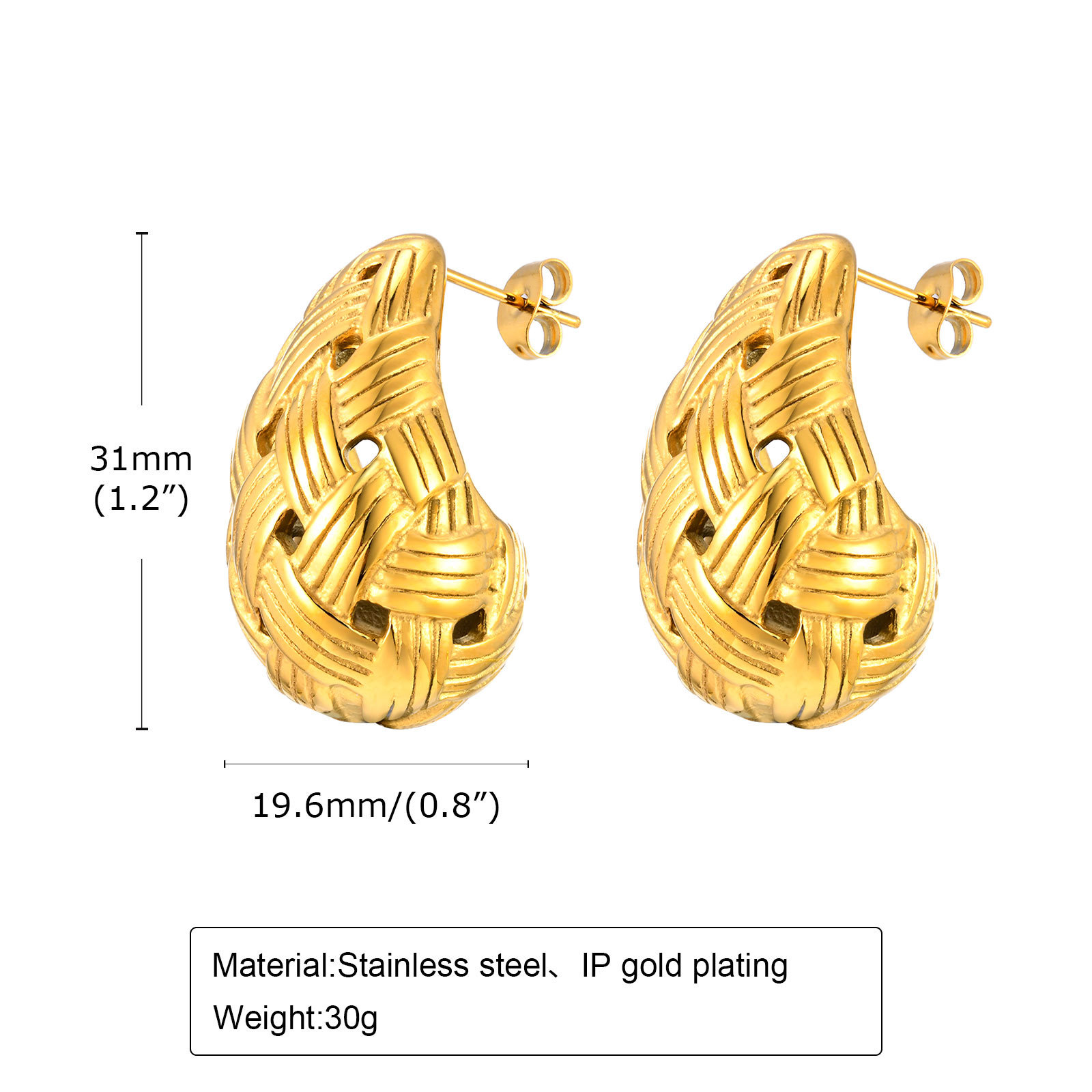 19.6*31mm Gold