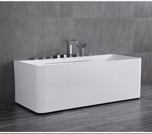 Baignoire à cascade de massage moderne en acrylique autoportante de style japonais et européen, 1,4 m à 1,7 m, pour la maison et les hôtels - Product Image 1