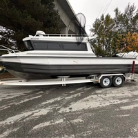 Yacht sportif en aluminium de 9 m (30 pieds) avec cabine, bateau de pêche rapide, 35-40 nœuds, capacité de 8 passagers, à vendre