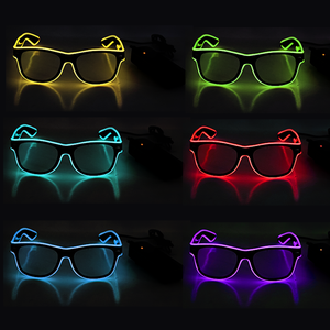 Gafas LED Personalizadas de un Solo Color, Marco Cuadrado con Luz <span class=keywords><strong>EL</strong></span>, Decoración Personalizada para Fiestas, Ramadán, Graduación, Día de San Valentín, Flash - Product Image 2