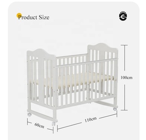 Lit bébé en bois réglable en hauteur, nouveau design, convertible en lit d'appoint avec tête de lit extensible - Product Image 1