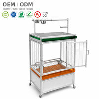 Papageienkäfig mit Spielstand, Edelstahlschale, Vordertür und mobiler Basis – Vogelkäfig mit Ständer