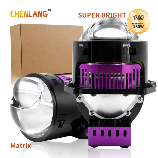 Chenlang High Power Car LED Headlight 3Inch Bi LED Projector Lens for Auto Motorcycle LED Bulbs 6500K Retrofit Fit LED Headlight