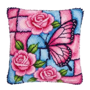 Kits de Ganchillo con Diseño de Capullos de Rosa Rosados, Funda de Almohada Suave con Estampado de Flores, Juego de Punto de Cruz, Hilos para Bordar para Niños - Product Image 3