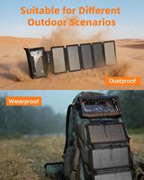 Panneaux solaires portables pliables 10W, pack de charge avec câble de charge intégré, cordon, étanche, durable, pour le camping en plein air et la randonnée