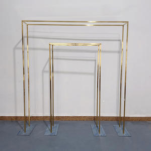 Usine personnalisé mariage scène disposition soie fleur étagère accessoires de mariage écran en fer forgé carré Double-pôle <span class=keywords><strong>portail</strong></span> arc - Product Image 2