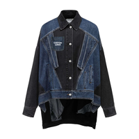 Logo OEM/ODM personnalisé impression graphique lavé à l'acide surdimensionné broderie patch veste en jean pour homme