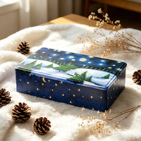 Boîte Cadeau en Métal Rectangulaire de Noël de Grande Qualité JH pour Biscuits, Gâteaux au Chocolat