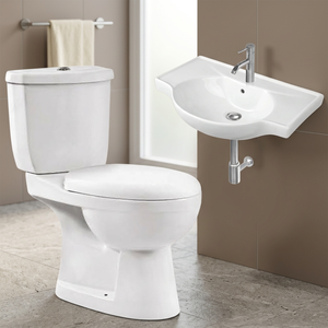 Precio de fábrica Washdown Juego de inodoro y lavabo de cerámica de dos piezas Baño montado en el suelo Artículos sanitarios Inodoro - Product Image 1