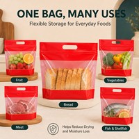 Bolsa de Transporte Resistente para Pan Rebanado de 450g, con Asa Transparente y Cierre de Cremallera Reutilizable