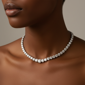 Lab Diamond Necklace 14K <span class=keywords><strong>White</strong></span> <span class=keywords><strong>Gold</strong></span> Noivado Cadeia De Casamento Colar Para As Mulheres Bridal Moissanite Jóias Presente - Product Image 6