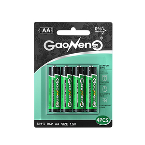 Batería de carbono AA al por mayor, pila seca de carbono y zinc de 1,5 V, R6P, n. ° 5, pila de carbono de plomo