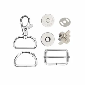 Accesorios para hacer bolsas Metal a granel con anillos en <span class=keywords><strong>D</strong></span> Botón magnético Ganchos a presión giratorios Botones a presión y hebillas deslizantes - Product Image 1
