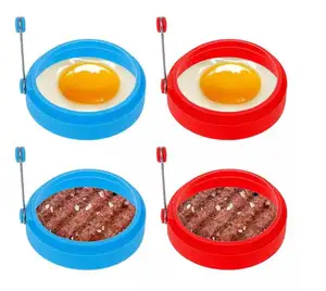 Vente en gros de moules à oeufs en silicone outils de cuisson friteuse à oeufs plateau à crêpes fleur en forme d'étoile en forme de cœur