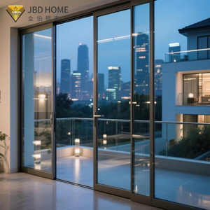 Puerta Corredera Moderna <span class=keywords><strong>de</strong></span> Bajo Consumo con Aislamiento Acústico, Perfil <span class=keywords><strong>de</strong></span> Aluminio Negro Elegante <span class=keywords><strong>para</strong></span> Acceso a la Sala <span class=keywords><strong>de</strong></span> Estar - Product Image 2