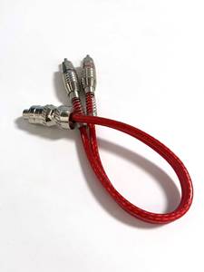 สายสัญญาณเสียง RCA แบบถักสีแดง 2R-2R พร้อมขั้วต่อตัวเมีย 1 ตัวและตัวผู้ 2 ตัว ชุบนิกเกิล - Product Image 6