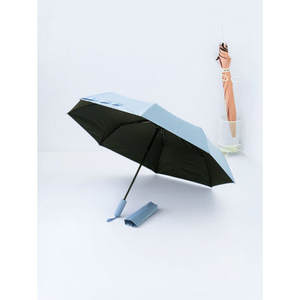 UV 99% Blocage 3 couches à long manche Noir Vache Bleu 8K 56 cm Parapluie à trois plis Production de masse semi-automatique - Product Image 1