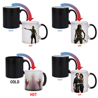 Tasse magique semi-ponçage, mug avec changement de couleur, pour sublimation, 11oz, vente en gros, économique