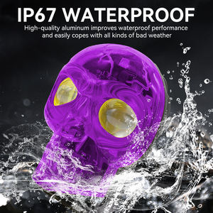 Phares de moto à LED design crâne, vente en gros d'usine, colorés, étanches IP67, 2 lentilles, modèle MO72, garantie 1 an - Product Image 4