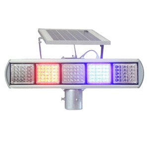 Solar Traffic Flashing <b>Light</b> HK-JB204D LED Red Blue Yellow Aluminum <b>Pole</b> Mount IP65 - Product Image 5