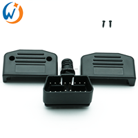Conexión de carcasa OBD Universal OBD2 16 pines cuadrado tipo L Conexión de coche adaptador macho y hembra enchufe carcasa OBD