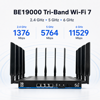 Router CPE WiFi 7 5G de Grado Empresarial BE19000 Tri Banda MT7988AV 2.5G WAN LAN Ranuras para Doble SIM OpenWRT OEM ODM