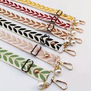 Cordon réglable en polyester anti-perte, large, en tissu, longue bandoulière croisée avec pendentif perle pour téléphone portable - Product Image 3