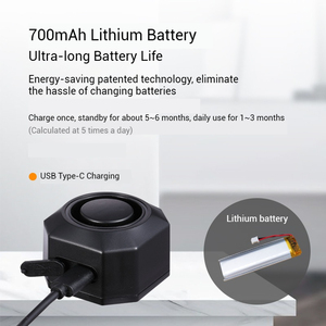 Pin sạc IP65 chống mưa chống trộm xe đạp Phụ Kiện Báo động nhạy cảm cao rung cảm biến báo động cho động cơ xe đạp - Product Image 3