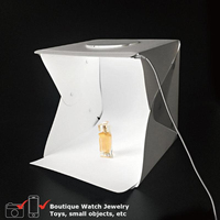 Mini boîte à lumière pliable LED 30 cm, studio photo portable, boîte à lumière douce, 2 barres LED, 4 couleurs pour la photographie de produits avec appareil photo reflex numérique