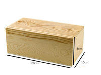 Boîte de rangement en bois naturel poli avec couvercle coulissant en acrylique, boîte à bijoux réutilisable pour le bricolage, le rangement à domicile