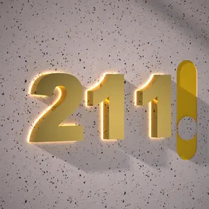 Idéias de novos produtos 2024 Custom Led Light Number House Outdoor Door Hotel Modern Address Signs
