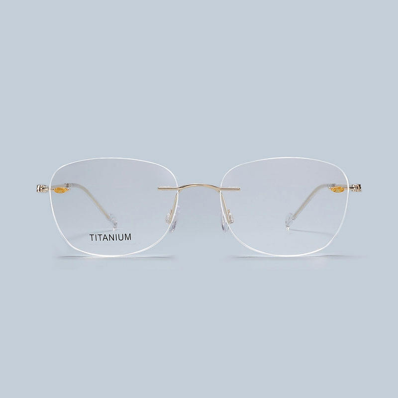MT9106 Super Light Rimless Titanium Glasses Super Elastic Frames