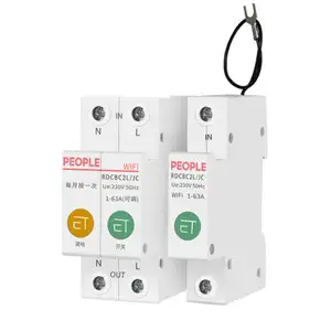 Good Price Tuya Wifi Circuit Breaker 2P Rccb Wifi Circuit Breaker Over And Under-Voltage Protector Automatic Reclosing