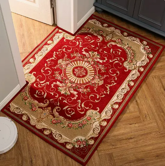 Alfombras Vintage europeas de lujo personalizadas, tapete de Jacquard tradicional turco lavable, alfombra para suelo, felpudo para interior
