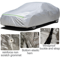 Vente directe d'usine, housse de voiture imperméable en argent, protection UV, protection quatre saisons, housse de voiture