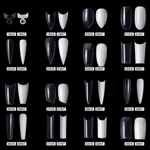 500 pièces/sac, style français, ABS, artificielles, sans plis, couverture complète, 3D, carrées/amandes, pour manucure DIY, salon, pointes d'ongles pour nail art - Product Image 4