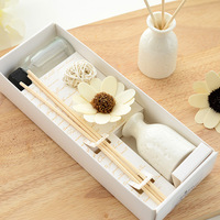 Vente chaude Lavande Sans Flamme Écologique Aromathérapie Ensemble Personnalisable Verre En Céramique Huile Essentielle Diffuseur Boîte Cadeau Parfum