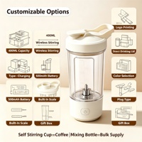 Draagbare staafmixer Mini USB Oplaadbaar Variabele snelheid 400 ml Gemakkelijk schoon te maken Fruit Smoothie Maker Food Grade container