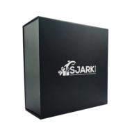 Custom Black Book Shaped Cardboard Magnetic Flip Closure Packaging Rigid Paper Gift Box