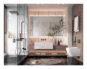 Combo hôtel imperméable toilette vanité unité bain sous évier meubles flottant salle de bain vanité armoire ensemble avec différentes tailles - Product Image 4