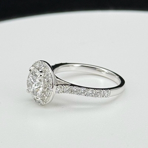 HQ gemme D VS1 IGI diamante 18K oro bianco tondo 1ct 2ct 3ct 4ct 5 carati laboratorio CVD diamante anello di diamanti - Product Image 1