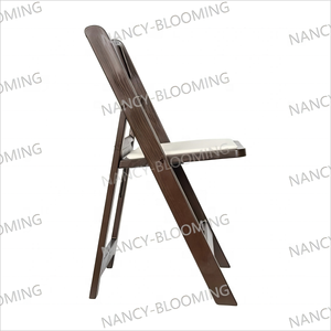 Silla de resina marrón plegable para eventos de jardín con aspecto de madera al aire libre al por mayor de alta calidad - Product Image 4