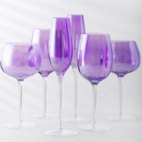 Flûtes à champagne en cristal vintage de luxe uniques faites à la main, couleur violette, verres à vin, gobelet, ensemble pour mariage, fête, vacances