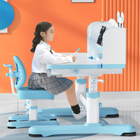 Bureau d'apprentissage ergonomique moderne en plastique pour enfants, avec étagère, mobilier de maison, table de lecture réglable en hauteur pour enfants, chaise