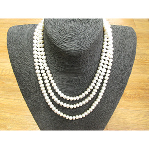 Cultured Pearl Sweater Chain 7-8mm AA Grade Round Freshwater Pearl <b>Long</b> <b>Necklace</b> Women's Everyday Wear Multi-Strand 90cm 100cm - Product Image 4