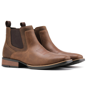 Botas Vaqueras Occidentales de Punta Ancha Estilo Vintage Bordadas Tallas Grandes, Botas Chelsea Bicolor Casuales Cómodas y a la Moda - Product Image 5