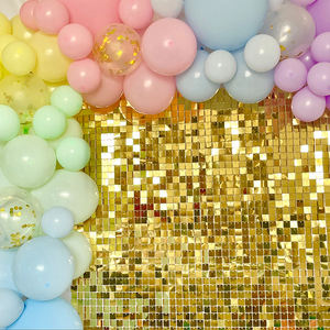 반투명 백보드 쉬머 월 스팽글 스퀘어 웨딩 장식 포토존 그리드 인터락 배경 생일 파티 윈드 - Product Image 4
