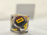 Dados DND Poliédricos Rojos de Resina Artificial Personalizados, Juego de 7 Piezas con Diseño de Ojo Largo Móvil y Números Dorados para Juegos de Mesa -musenluo