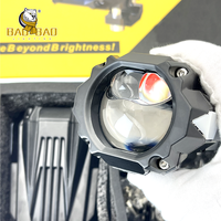 Système d'éclairage miniature BAOBAO Red Devil Eyes pour moto, lumières blanches et jaunes en aluminium, phare antibrouillard pour pare-chocs de voiture, étanche