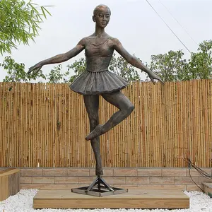 Most Popular outdoor garden ornaments Sculpture Metal crafts Bronze Ballet Girl statues